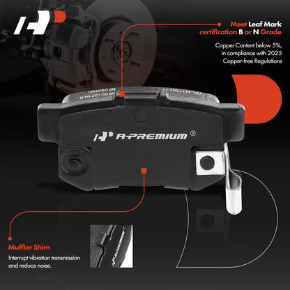 Rear Disc Rotor & Ceramic Brake Pads for Honda Accord Sedan