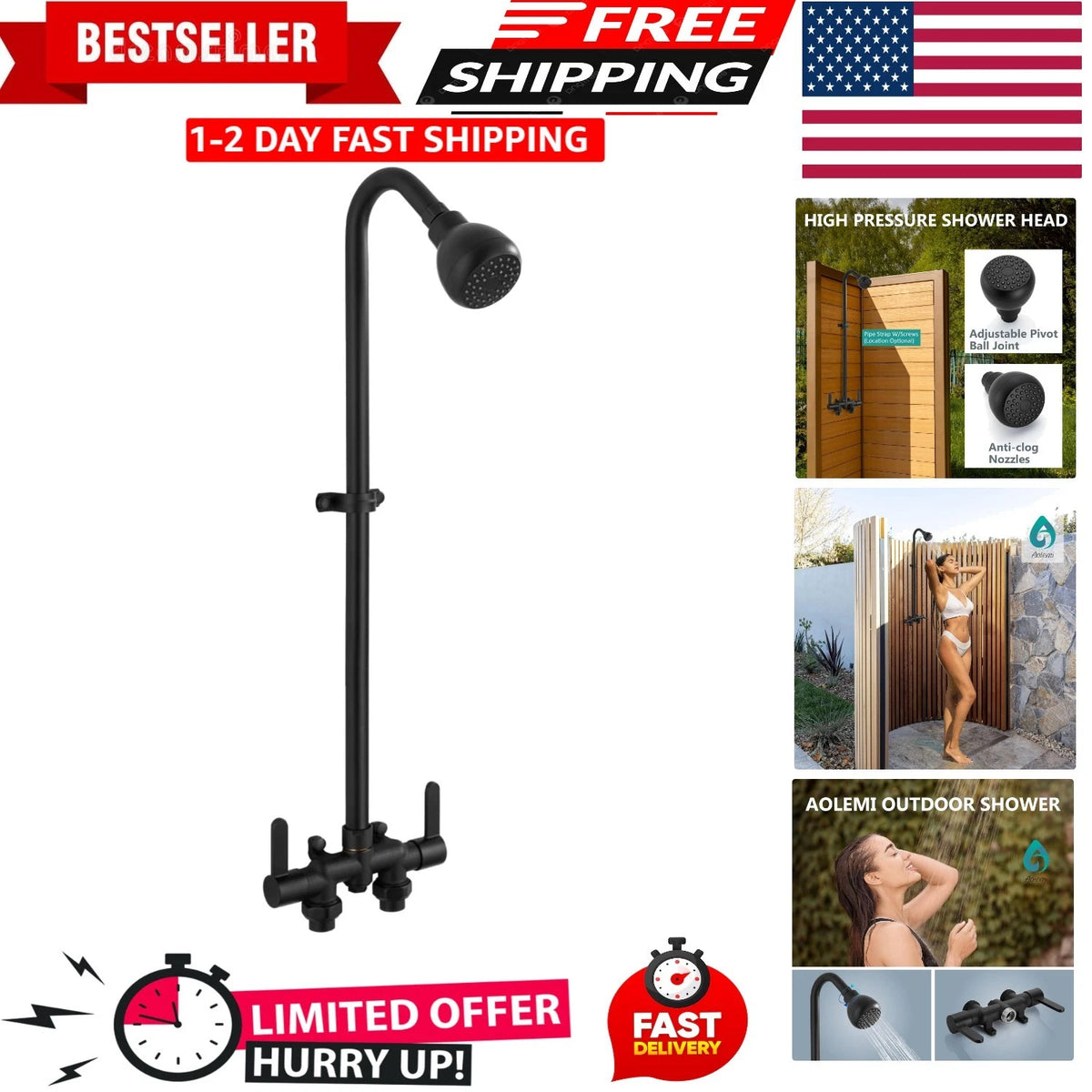 31" Exposed Shower System for Outdoor Use (No Known Part Numbers)