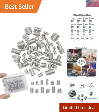 60pcs Stainless Steel Grub Screws for Electronics & Furniture