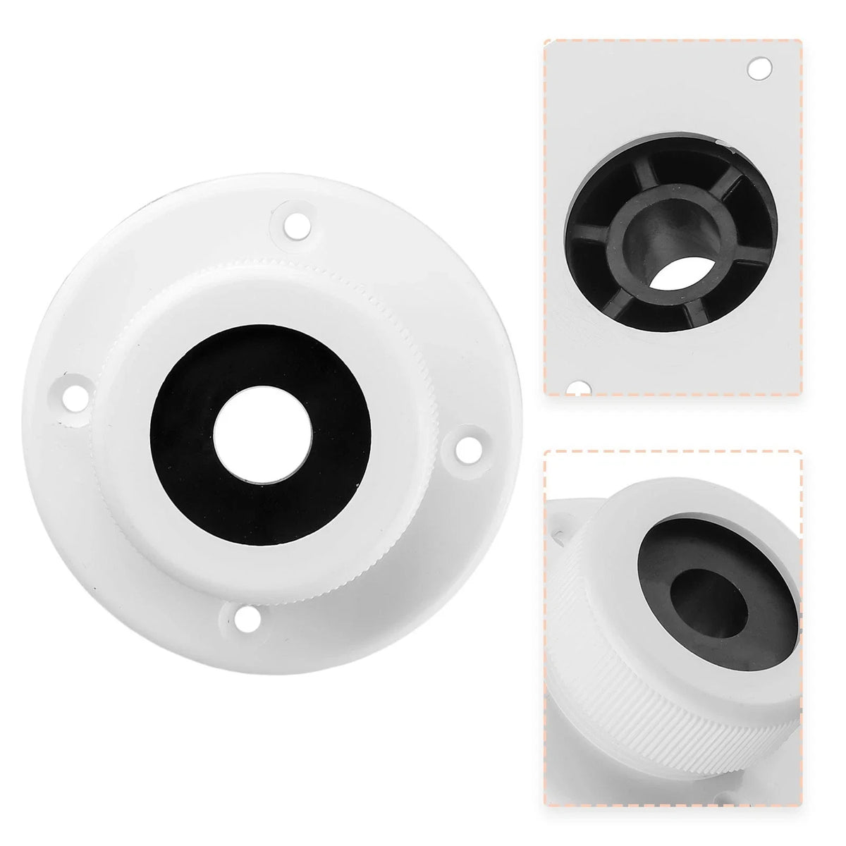 Boat Cable Outlet for Marine Applications (Water Resistant, White, 73x27x49mm)