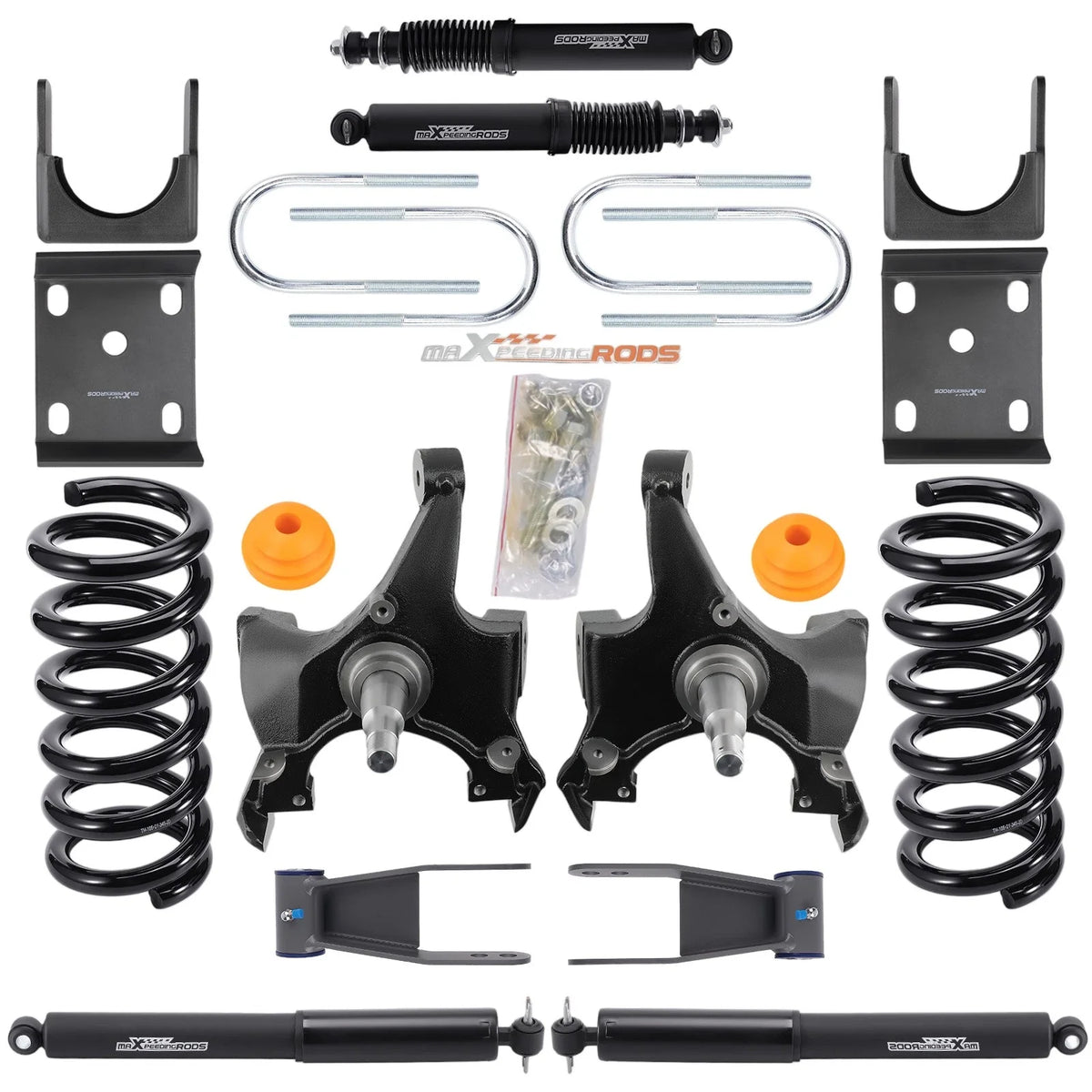 Front 5" Rear 7-8" Drop Kit for Chevy GMC C1500 (1988–1998) W/Shock & Spindle
