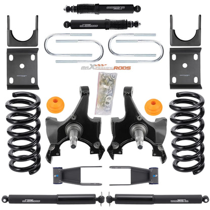 Front 5" Rear 7-8" Drop Kit for Chevy GMC C1500 (1988–1998) W/Shock & Spindle
