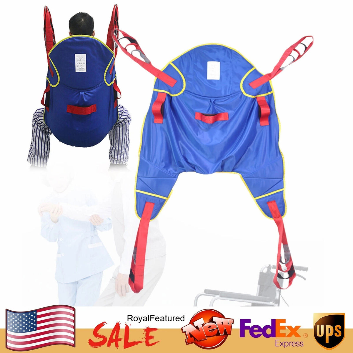 Patient Lift Sling for Hoyer Lift (Comfortable Full Body Transfer)