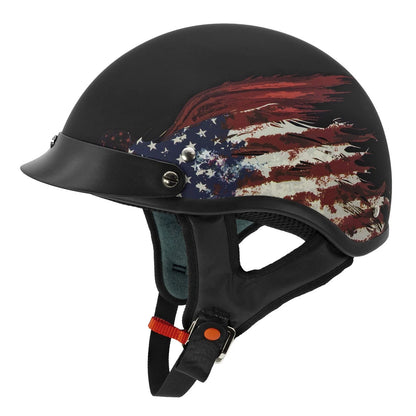 Solid Flat Black Half Face Motorcycle Helmet for Medium Size (Safety Approved)