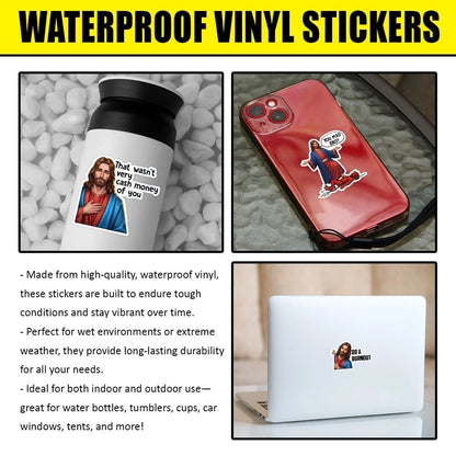 9pcs Funny Jesus Sticker Pack for Universal Use