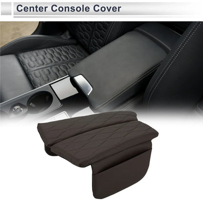 Center Console Cover with Storage Bag for BMW 5 Series (2011–2017) Dark Brown