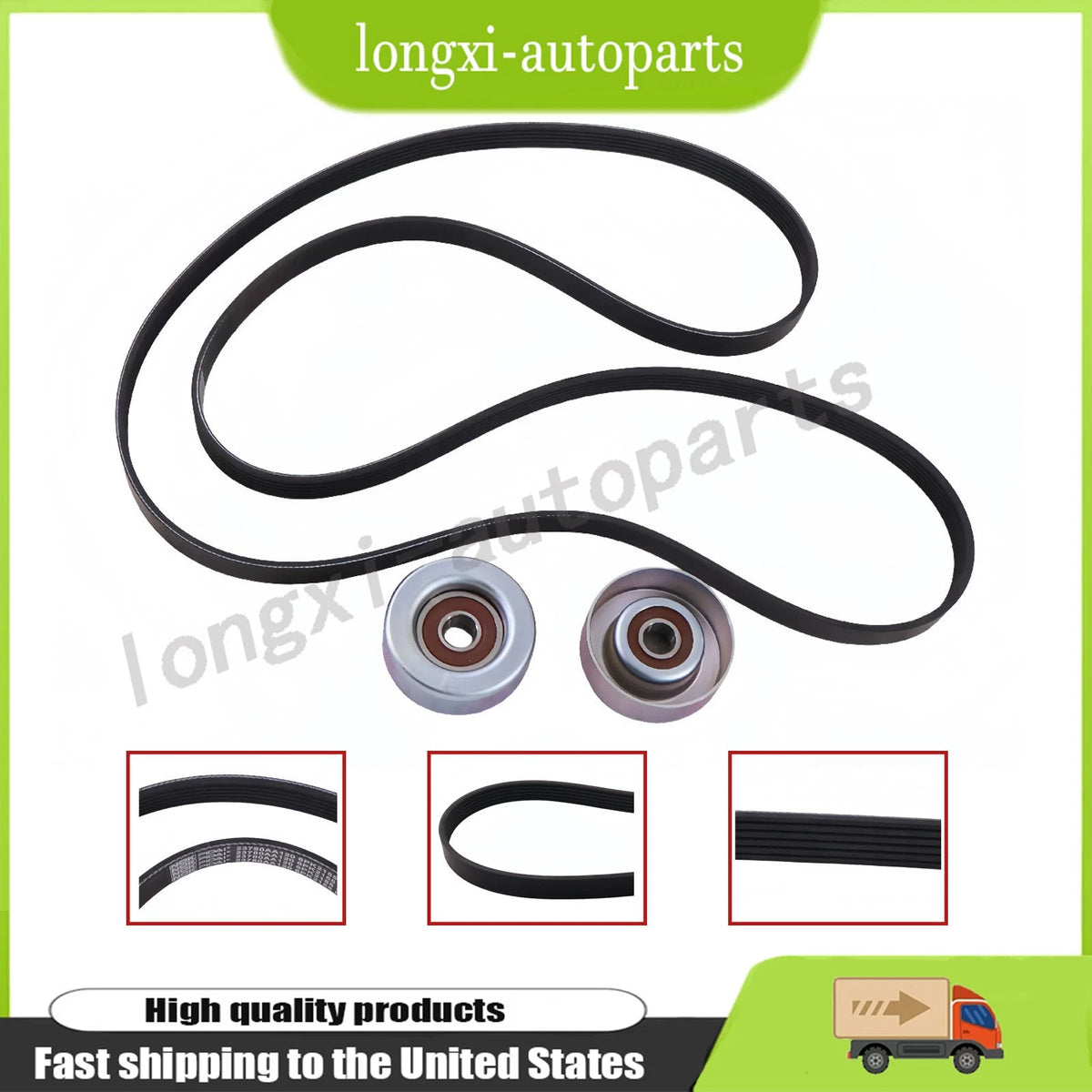 Engine Belt & Idler Pulley Assembly for Subaru Impreza XV Crosstrek (2012–2015) 23780AA120, 23770AA070