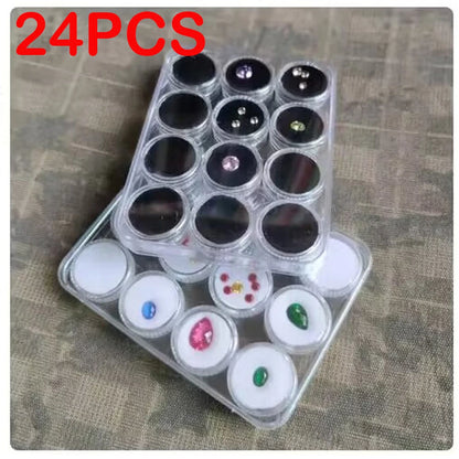 24PC Plastic Capsule Storage Box for Jewelry Gem Beads Display Case