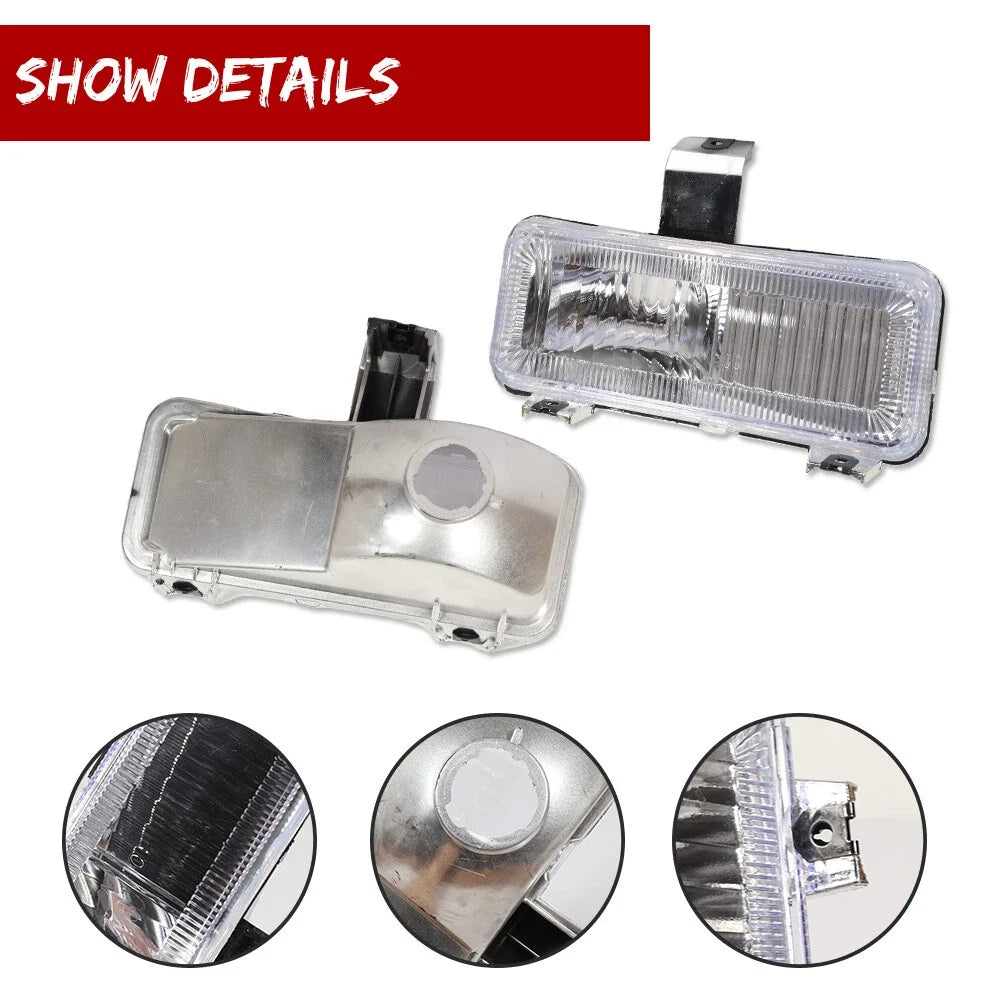 Set of 2 Chrome Front Turn Signal Park Lights for Chevy GMC PU Blazer Jimmy (1981–1982)