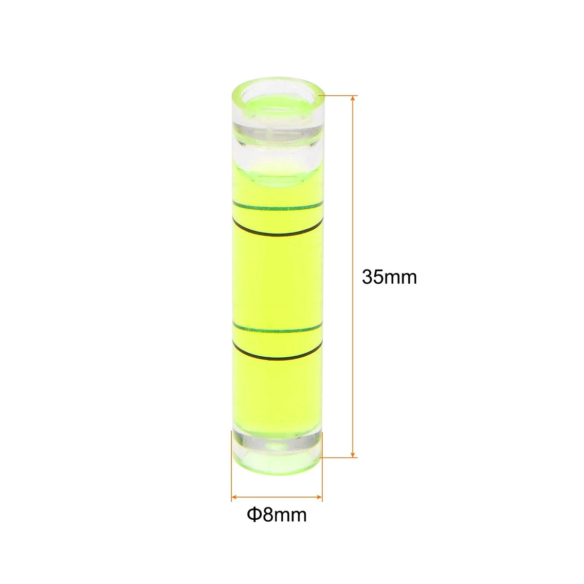 15pcs Small Cylindrical Bubble Level Vials for Automotive Use (8x35mm)