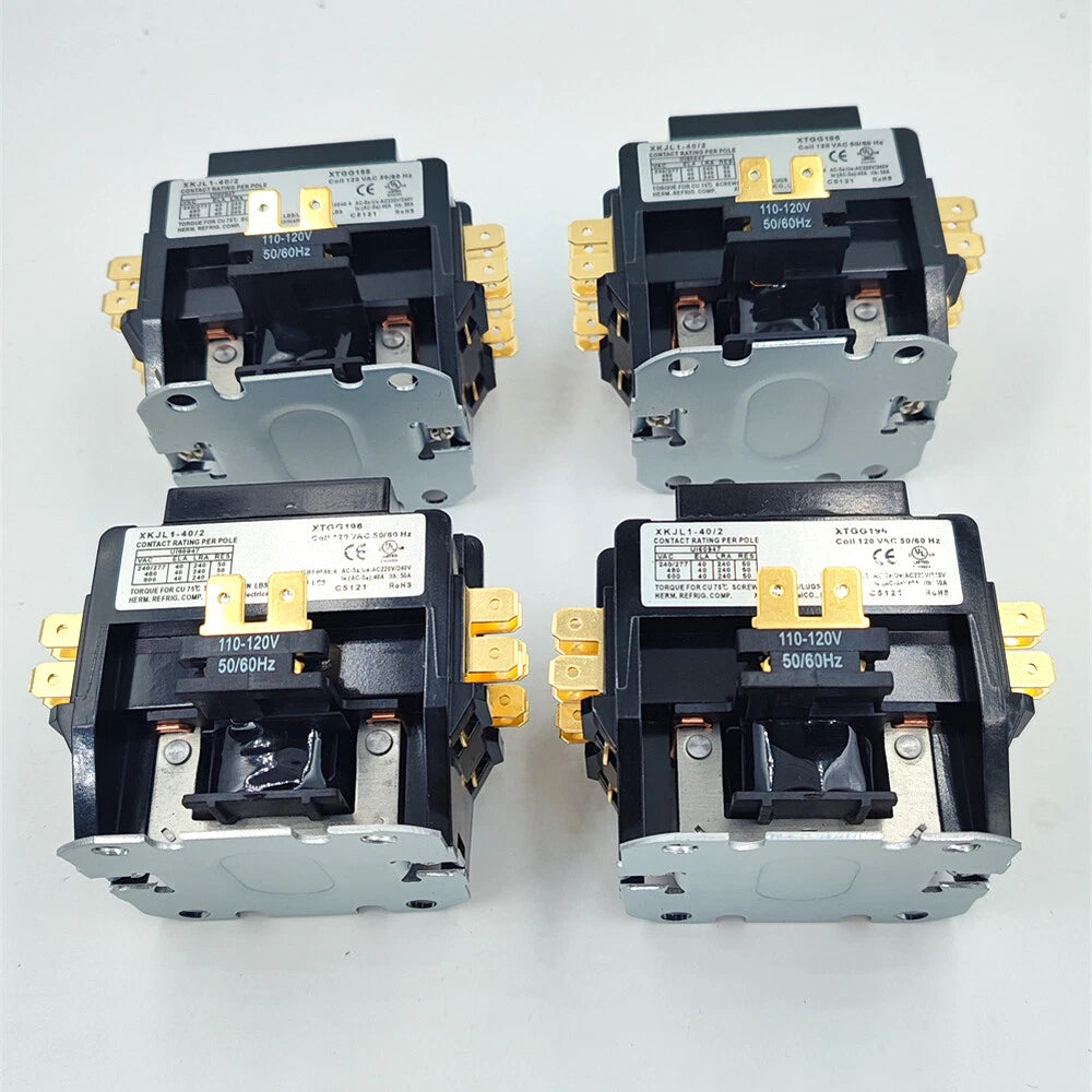 4PCS 2 Pole Magnetic Contactor 40 Amp 120VAC Coil