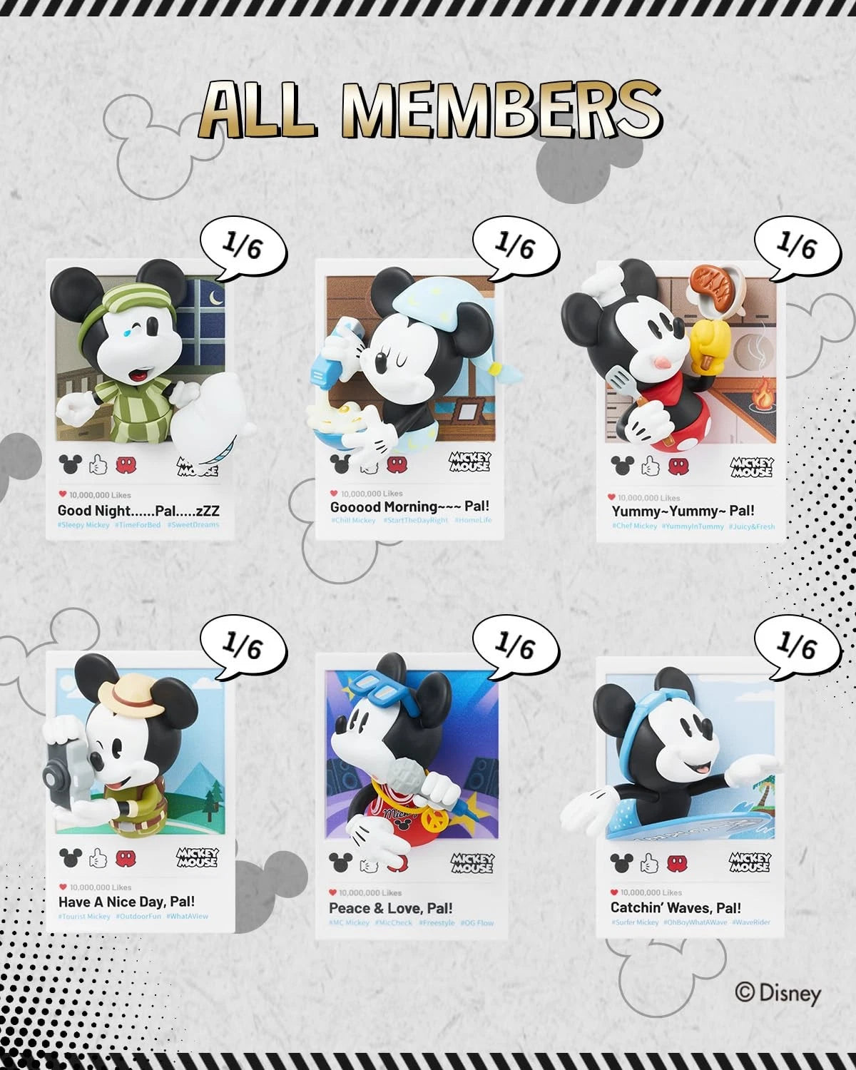 Mickey Mouse Blind Box Fun in Life Series 3D (3 inches)