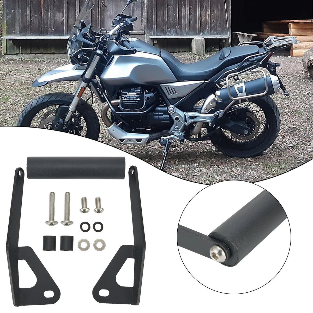 GPS Phone Navigation Mount Kit for Guzzi (2019–2021) Black