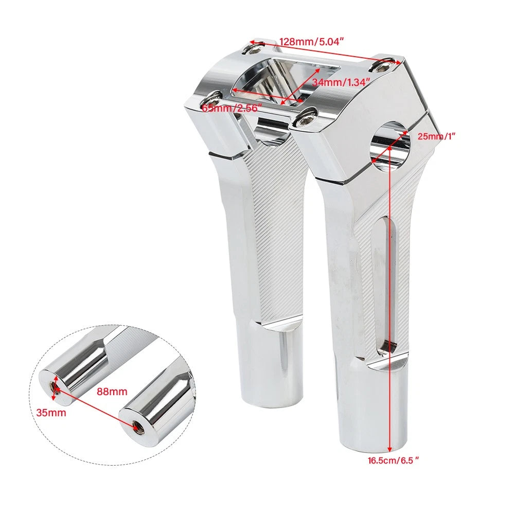 6 Inch Pullback Handlebar Riser for Harley Dyna M8 Softail Street Bob (2018–2021)
