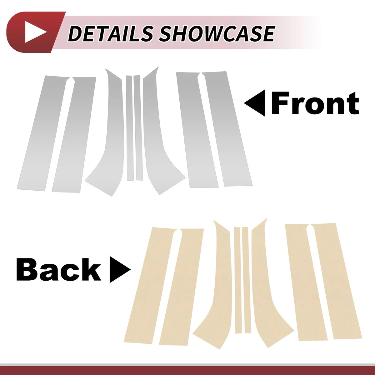 8 Pcs Door Pillar Window Trim for Ford Everest (2015–2021) Silver Tone
