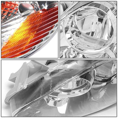 Pair of Chrome Housing Amber Side Headlights for Toyota Corolla (2003–2008)