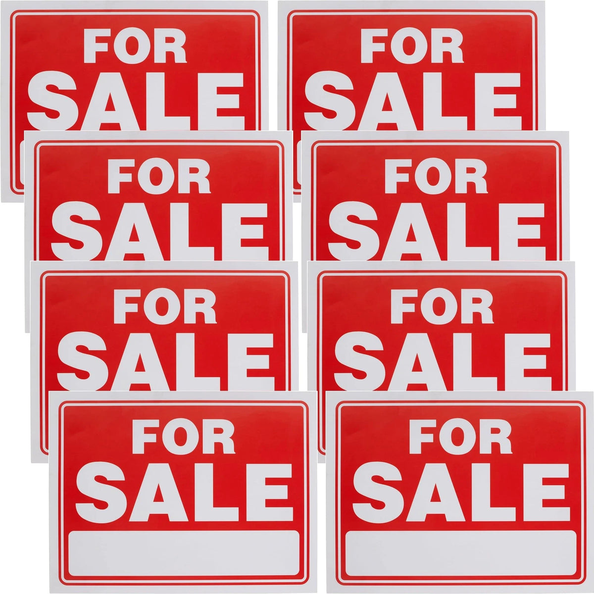 8 Pack Weatherproof Plastic For Sale Signs 9x12 Inch Auto Yard Advertising