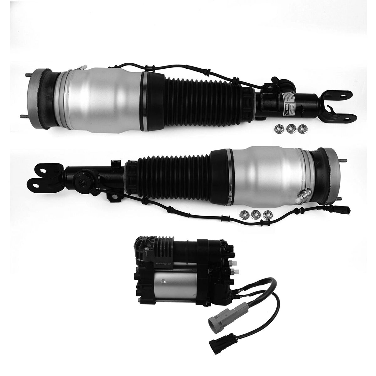 2Pcs Front Air Spring Bag Struts + Compressor for Hyundai Equus (2011–2016) - 55881-3M000, 55880-3N000, 54605-3N517