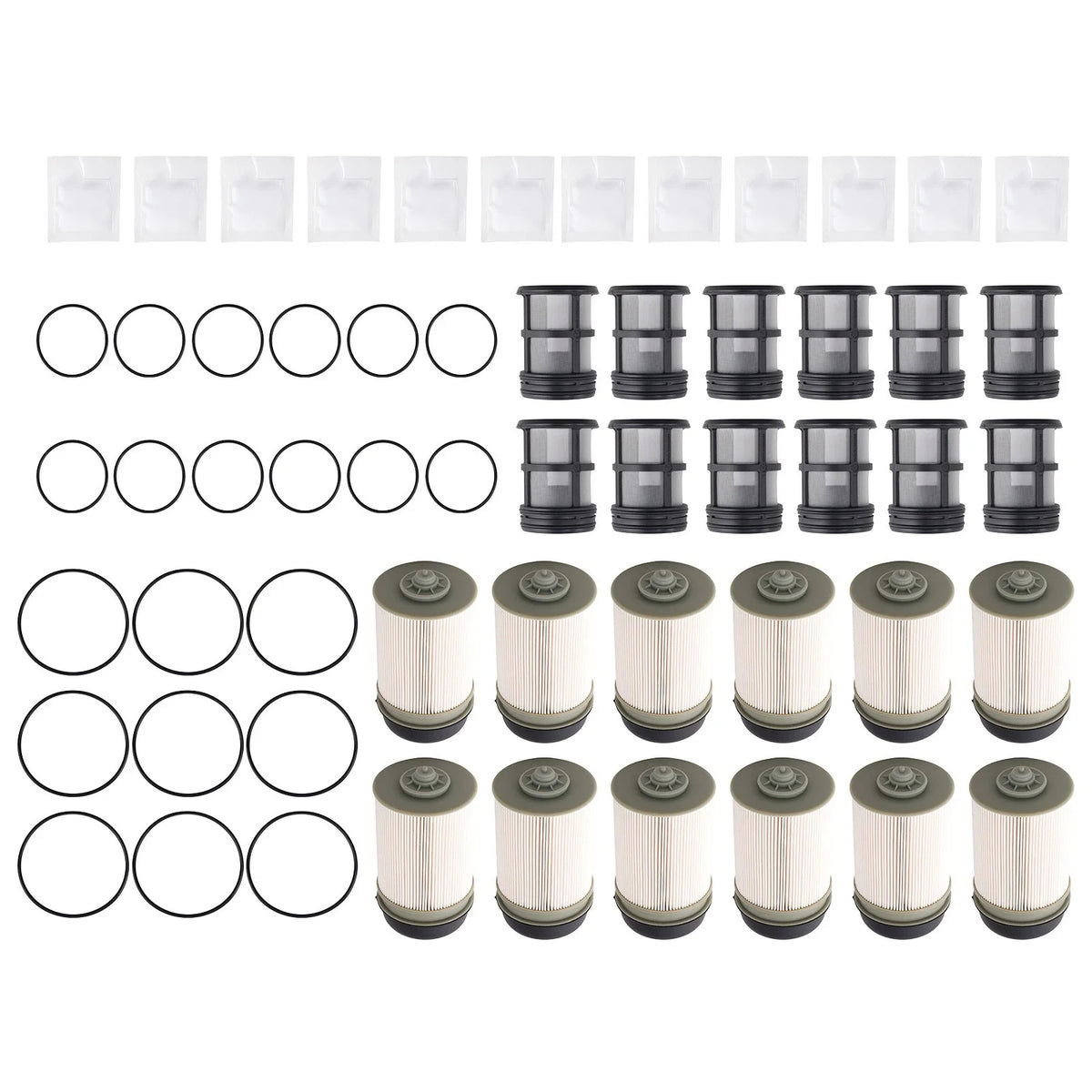 Set of 12 Fuel Filters for Detroit Diesel DD13 DD15 DD16 (2014–Present)