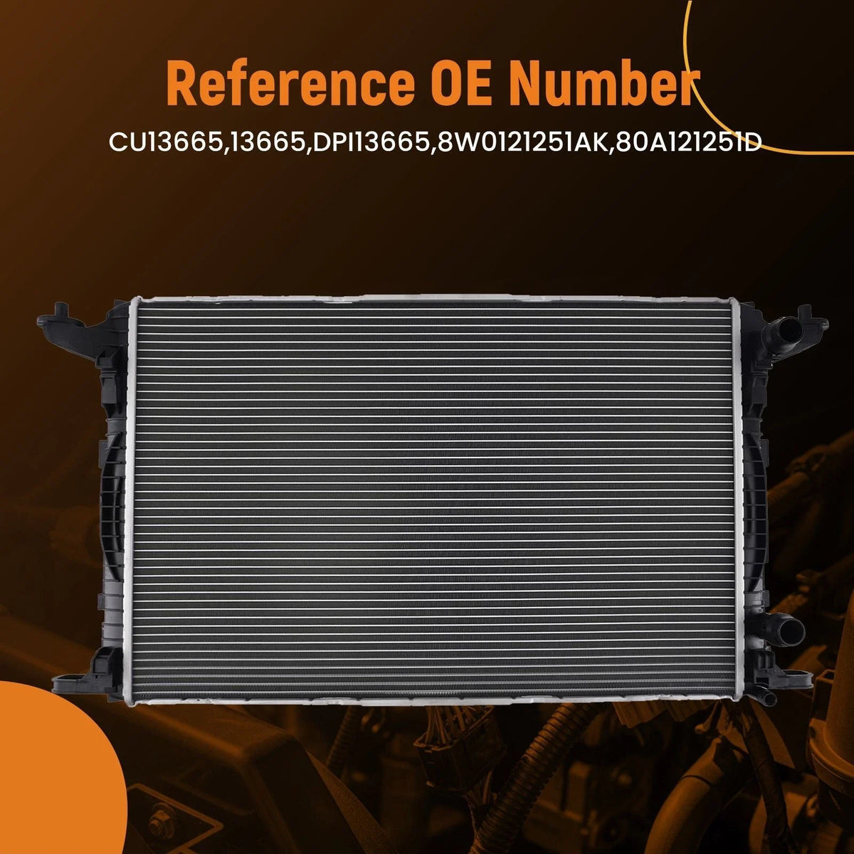 Aluminum Engine Radiator for Audi A6 2.0L (2021–2022) 8W0121251L CU13665