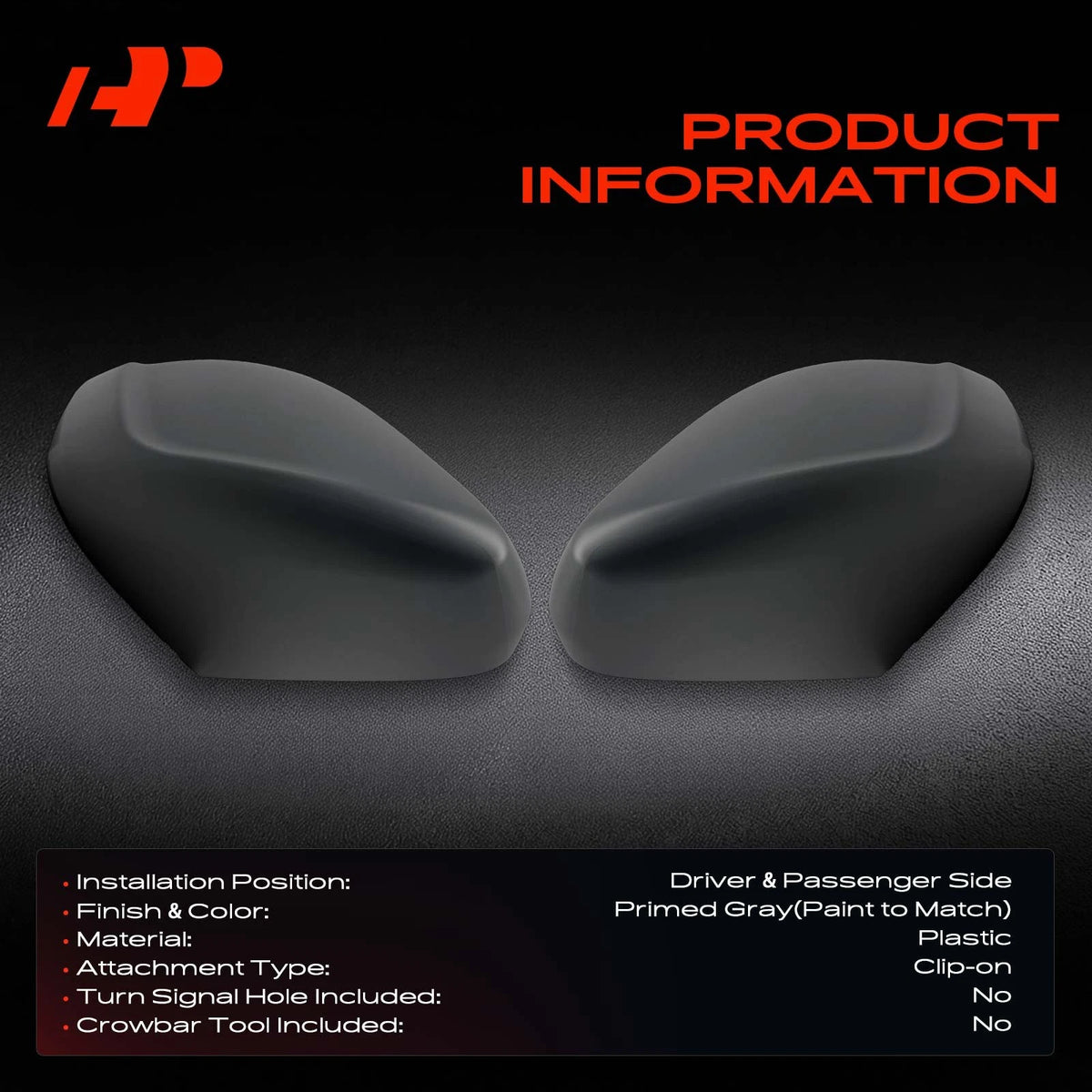 Set of 2 Side View Mirror Cover Caps for VW Taos (2022–2024) - 2GJ857537AGRU, VW1326109