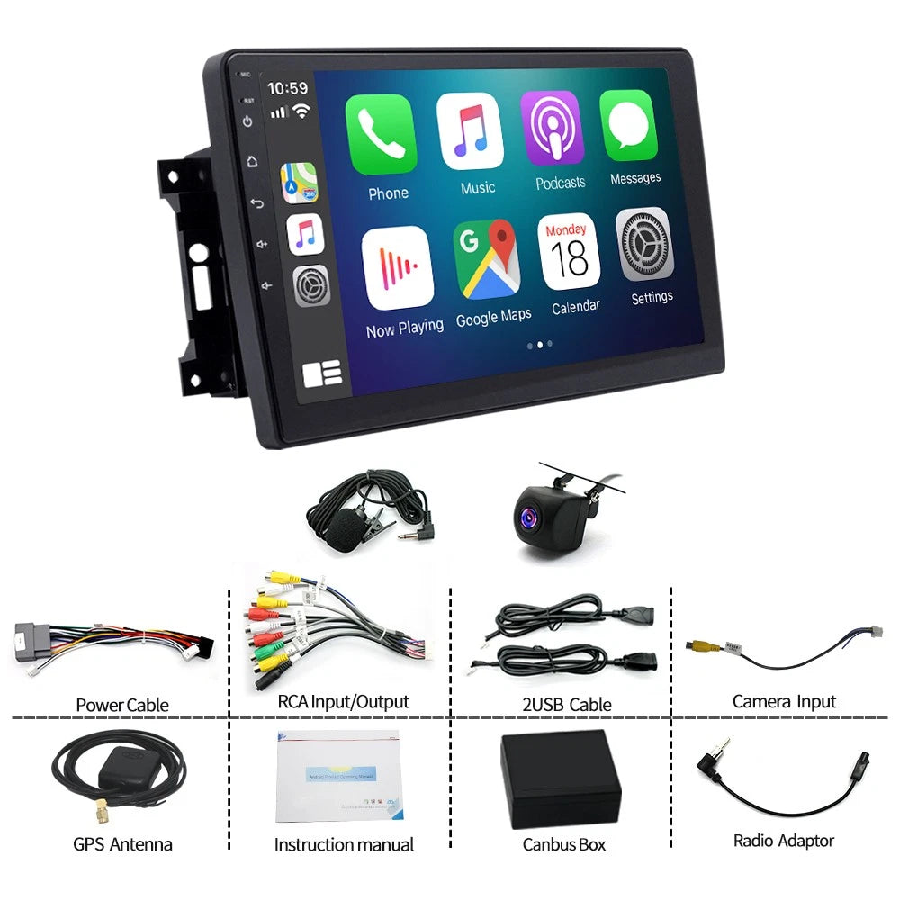 Android 13 GPS Carplay Stereo for Jeep Wrangler (2011–2023)