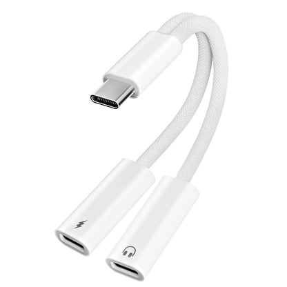 USB C Splitter for Dual Charging and Headphone Output (1 in 2 Out)