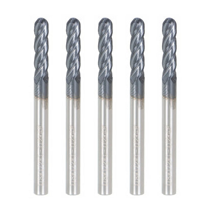 5X 1/8" 4 Flute Ball Nose Carbide End Mill for