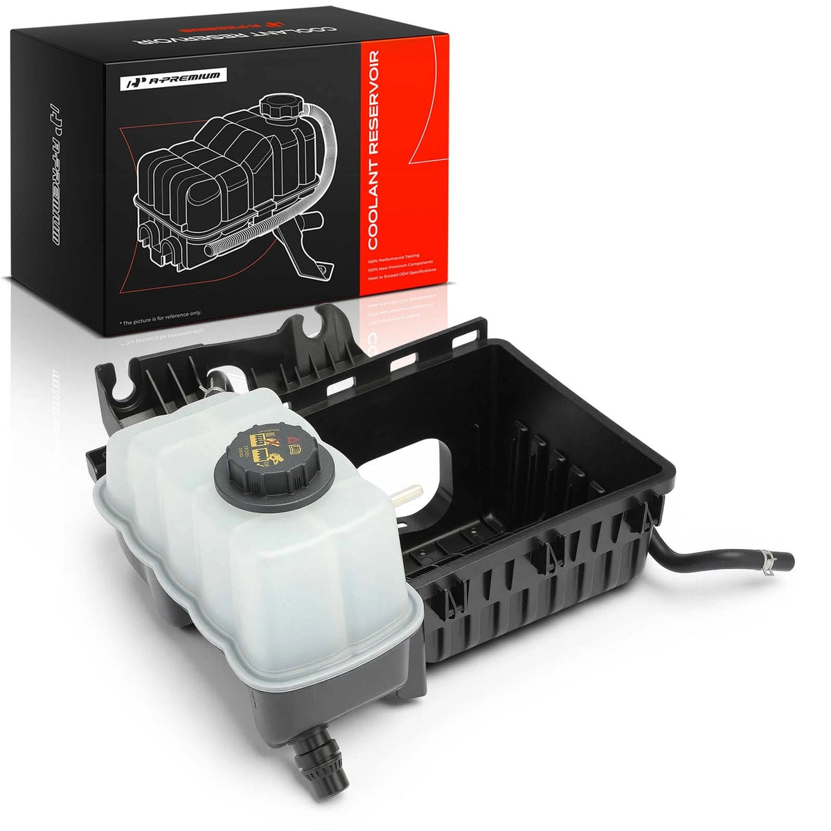 Front Engine Coolant Reservoir Tank with Cap for Ford F-150 (2011–2014) BL3Z8A080B, 8C3Z8101A, 9C3Z8101A, 603-275