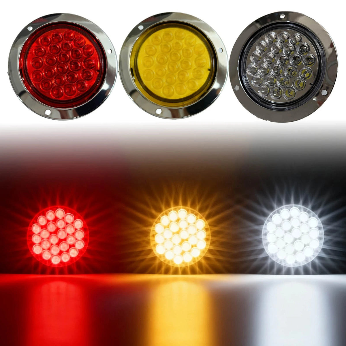 6Pcs 4" 24LED Tail Brake Stop Lights for Universal Fit (DW22-003)