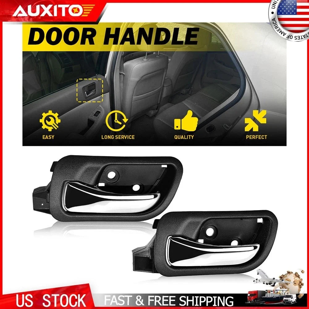 Set of 2 Interior Door Handles for Honda Accord (2003–2007) Chrome Black