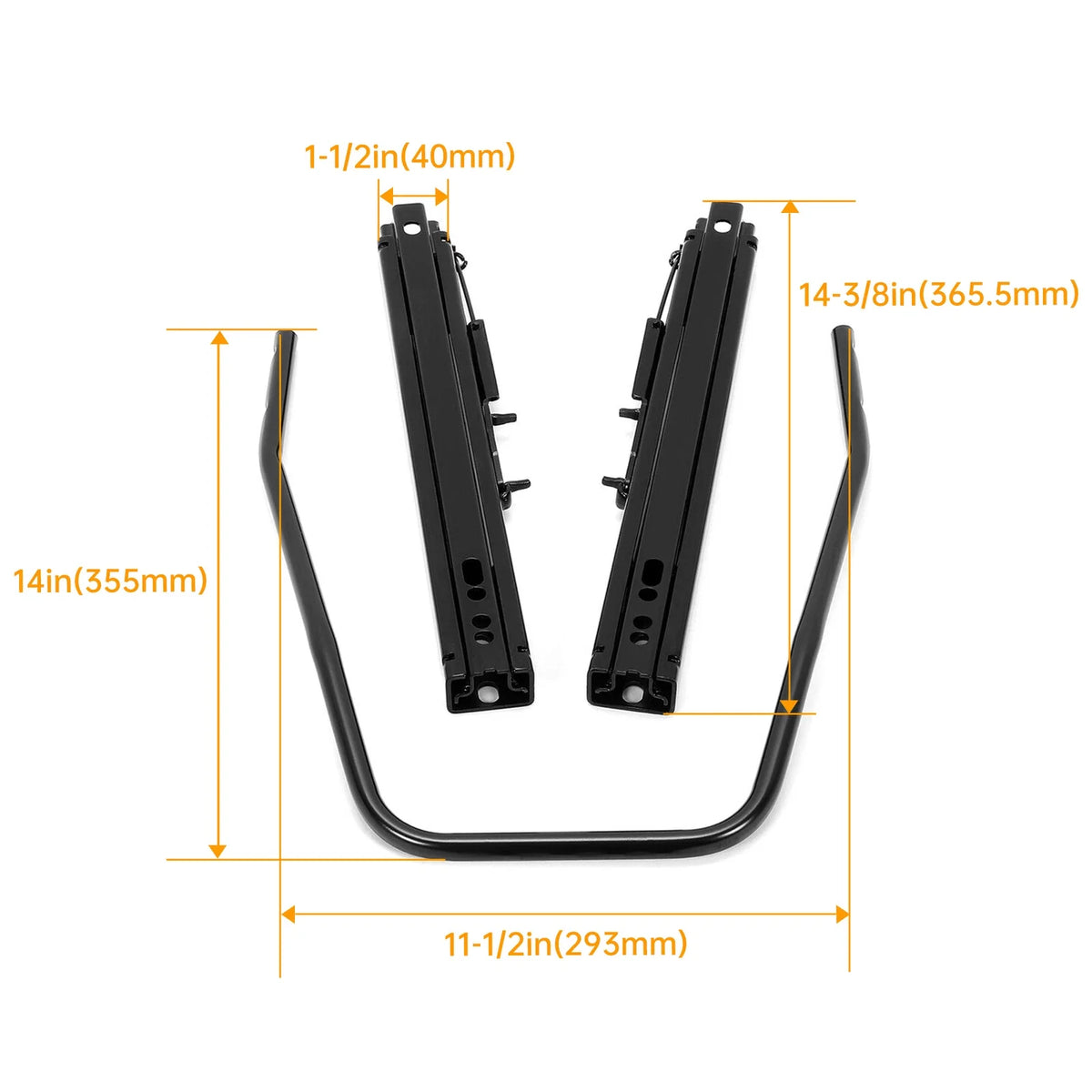 Dual Locking Racing Bucket Seat Sliders Mounting Brackets Base Rail