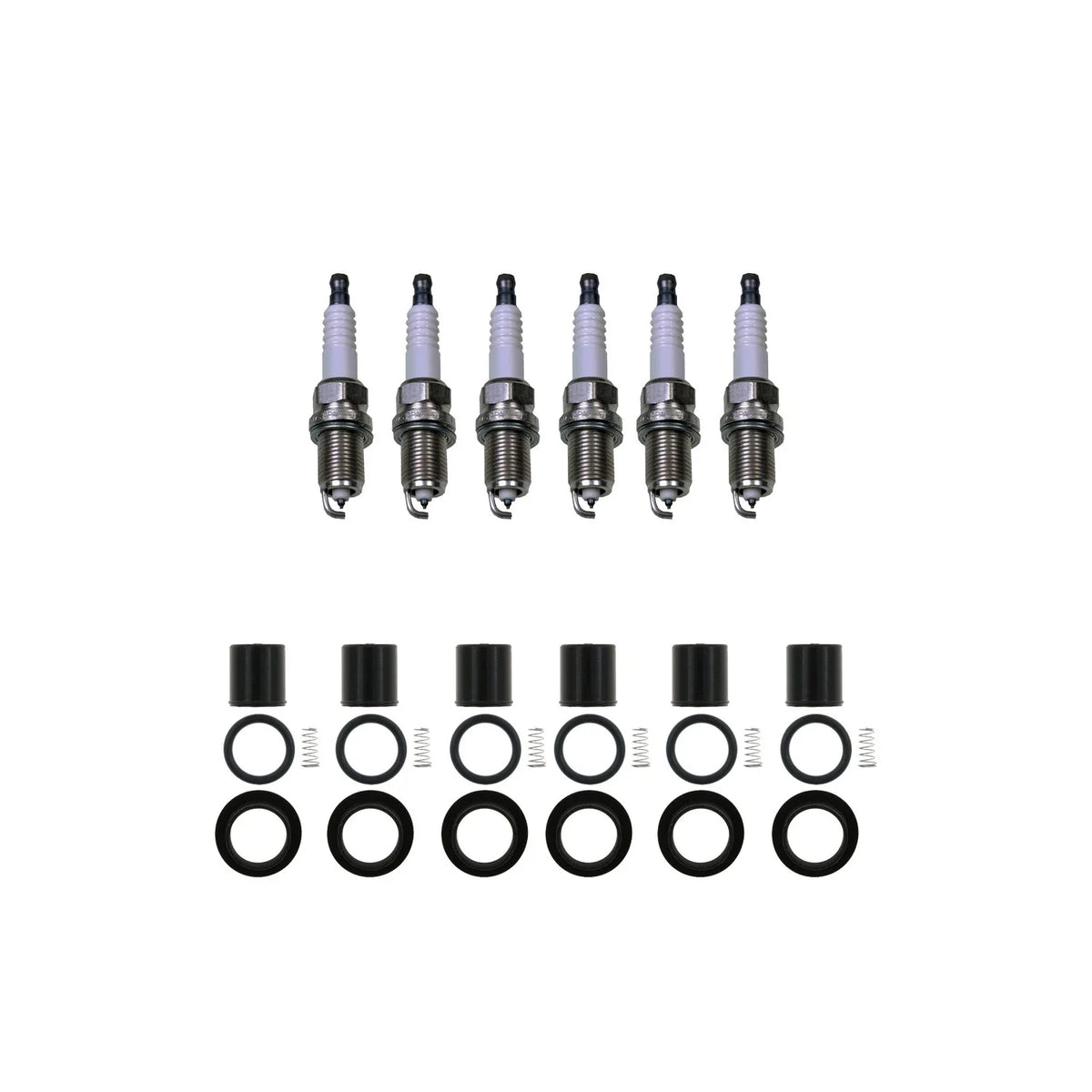 Set of 6 Denso Double Platinum Spark Plugs & NGK Coil Boot Kit for Ram 1500 (2010–2023)
