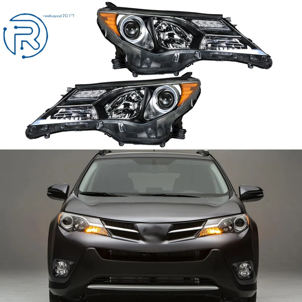 Set of 2 Halogen Headlights for Toyota RAV4 (2013–2015) Left+Right Side