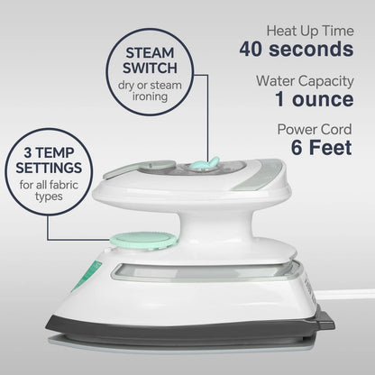 Mini Travel Steam Iron for Clothes (Dual Voltage)