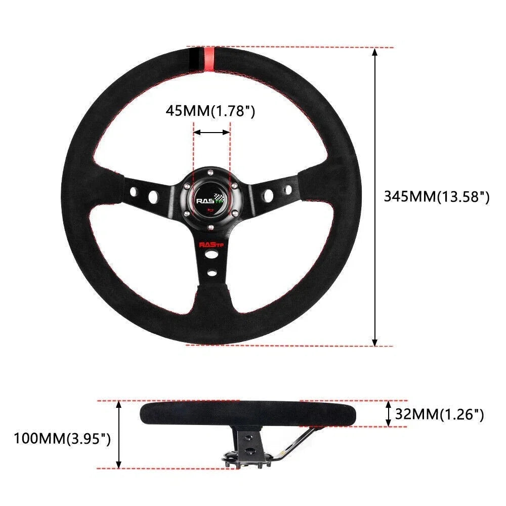 14" Red Steering Wheel with Quick Release & Hub Adapter 125H for Subaru BR-Z, Scion FR-S (2013–2020)