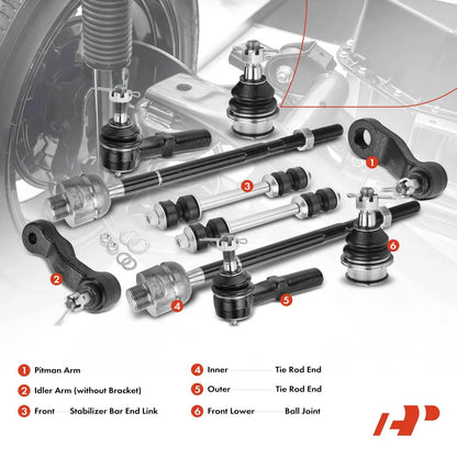 10x Front Idler Pitman Arm Sway Bar Tie Rod End for Chevrolet Express (2003–2023)