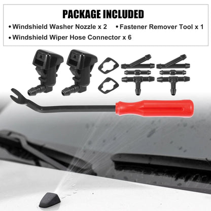 11pcs Front Windshield Washer Nozzle Kit 7T4Z17603A for Ford Edge (2007–2010)
