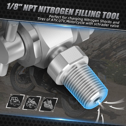 1/8" NPT Male Nitrogen Filling Tool Valve for High Pressure Struts (3000 PSI)