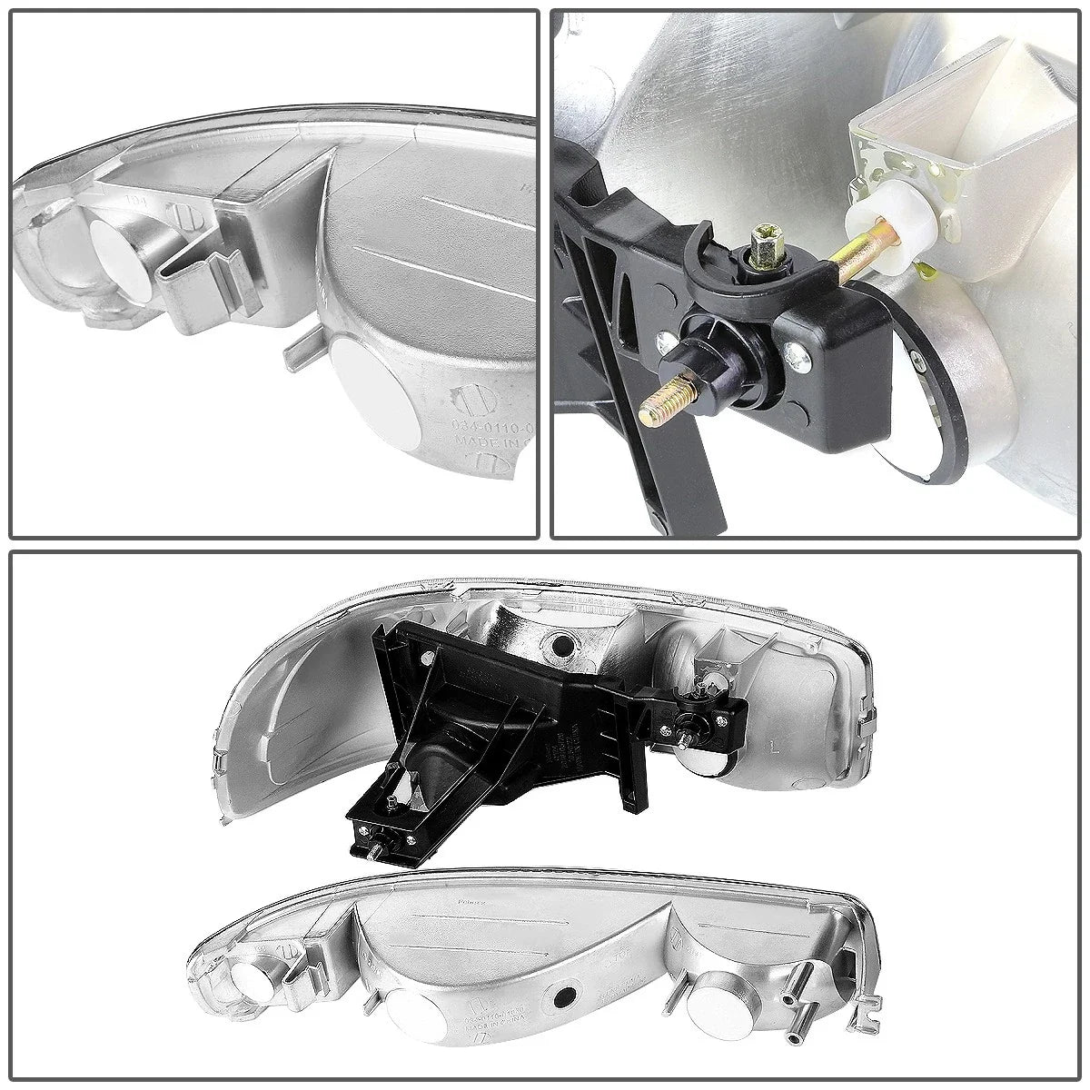 OE Style Chrome Amber Headlight Upper+Lower Lamp for GMC Sierra/Yukon (1999–2007)