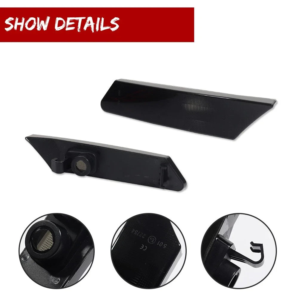 Smoke Front Fender Side Marker Light for Porsche 911 997, 987 Cayman, Boxster