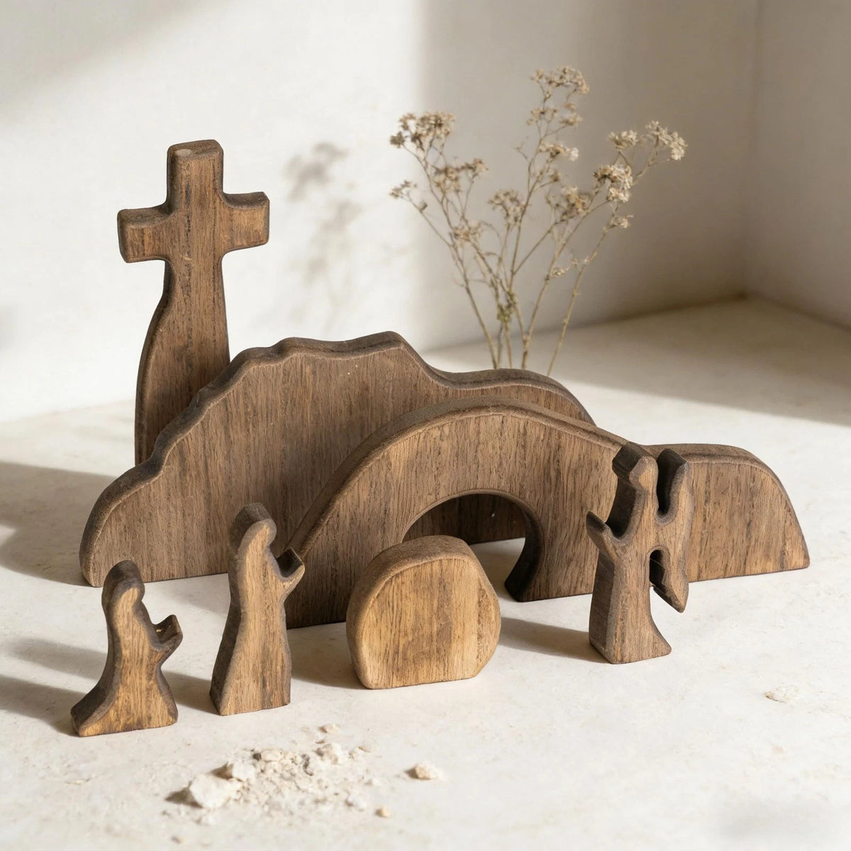 Empty Tomb Easter Scene Decoration for Wooden Jesus