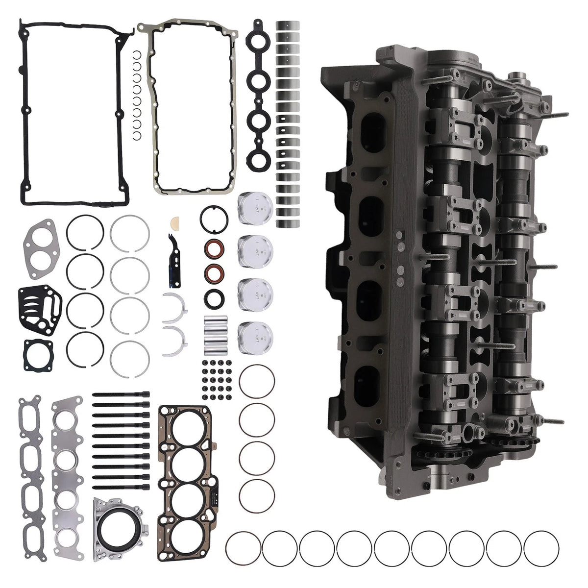 Cylinder Head Assembly + Engine Rebuild Kit for Audi A4 TT VW Passat 1.8T (1WCFYA, 058 103 351 G, 058 103 351 D)