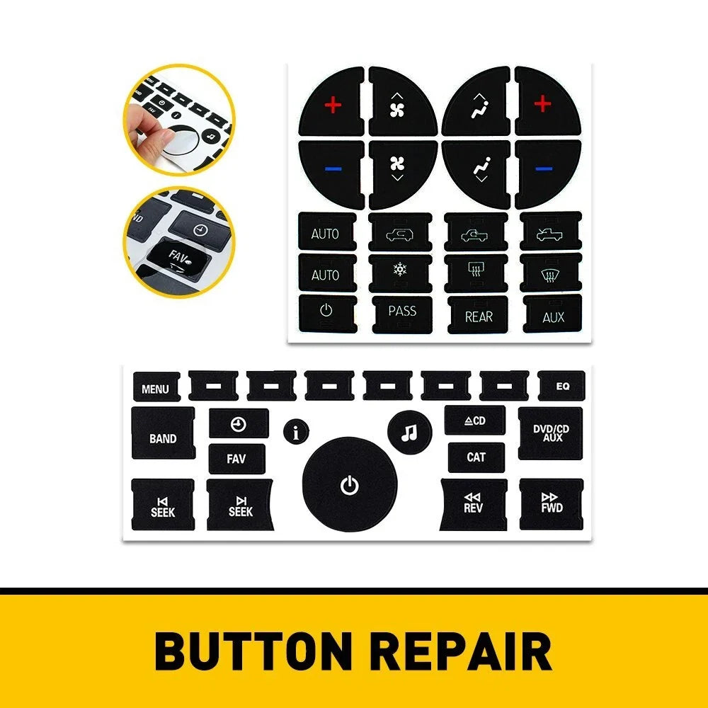 Radio and A/C Climate Control Button Repair Decal for GM GMC