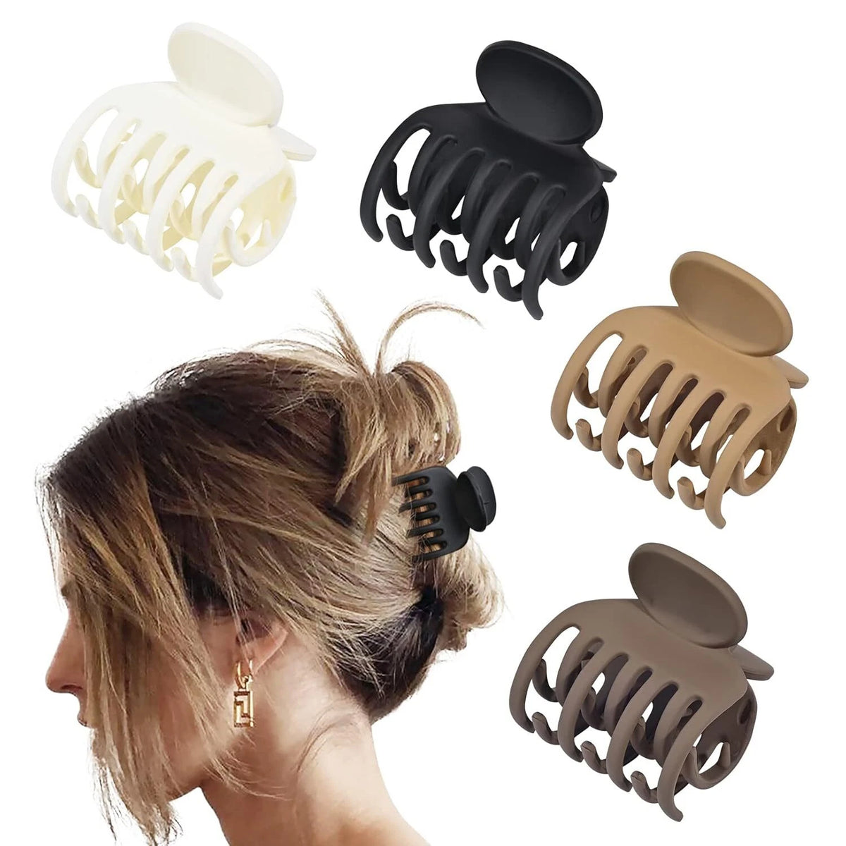Set of 4 Small Claw Clips for Thin Hair 1.6"