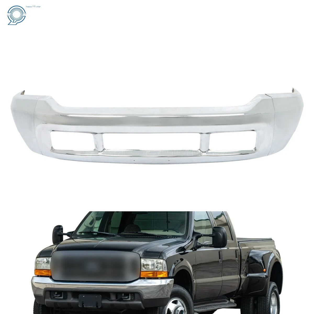 Steel Split Front Bumper Covers for Ford F-250 F-350 Super Duty (1999–2004) Chrome