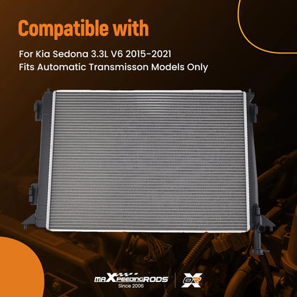 Coolant Radiator for Kia Sedona 3.3L V6 (2015–2021) Cross Flow