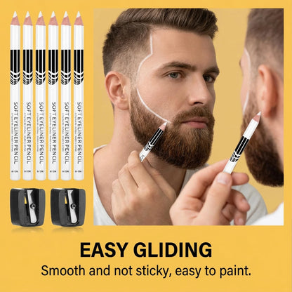 12Pcs White Barber Pencil Set for Barbering Tools (14cm x 2.1cm)