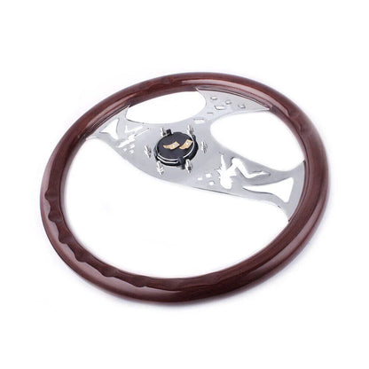 Racing 380mm 15" Classic Wood Grain Deep Dish Steering Wheel for Universal