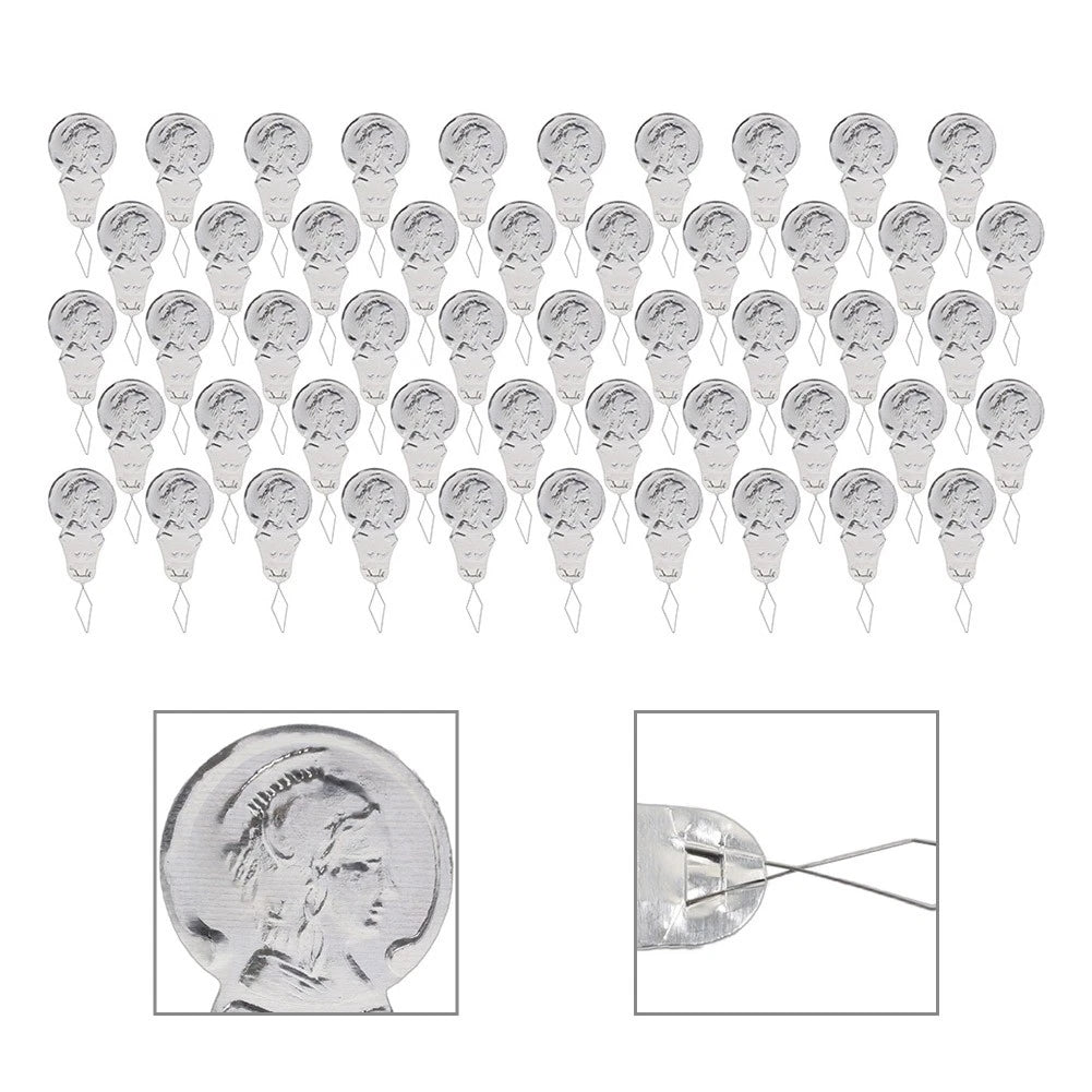 50PCS Metal Wire Needle Threader for Hand Sewing (1.7")